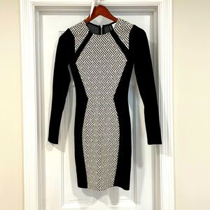 Black and white mini dress